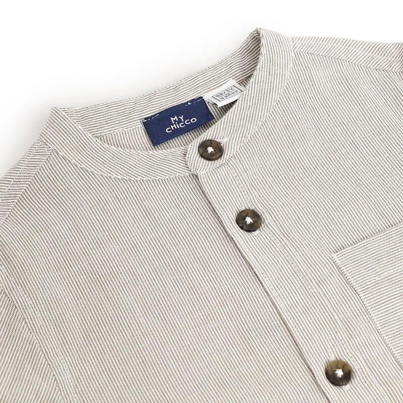 Boys Dark Natural Striped Long Sleeve Shirt image number 2
